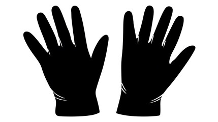 Obraz premium Two black hand silhouettes with open palms, ready for any endeavor. The image highlights the detailed features of the hand