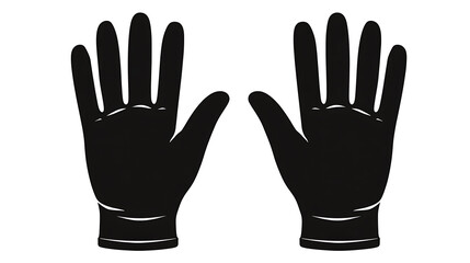 Obraz premium Black Silhouette Hands, a symbolic representation of protection and offering. Two hands are open, one on each side, in a sign of invitation.