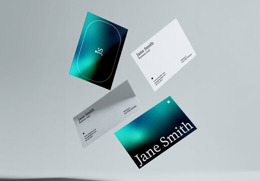 Floating Business Card Mockup for Branding