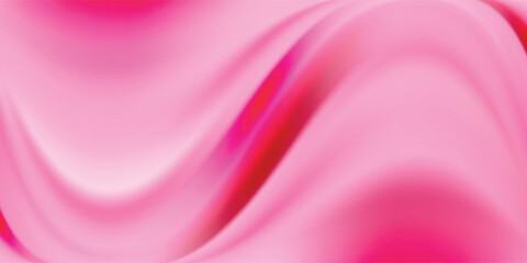 Pink strawberry yogurt or ice cream surface texture with wave pattern. Milk creamy sweet fruit and berry product. Soft and frozen sorbet or dairy pudding smooth top. Realistic vector background. © Qiana