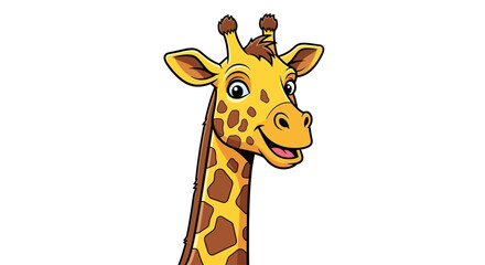 Cartoon giraffe head smiling face. © bestrivaldo