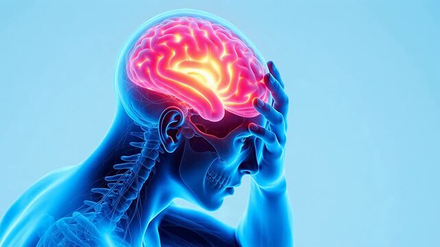 Human brain with highlighted activity