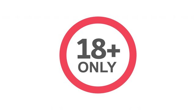 18+ Only Age Restriction Warning Sign Animation - Adult Content Protection Icon