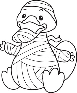 Cute set of platypus sticker with halloween activity. Platypus 