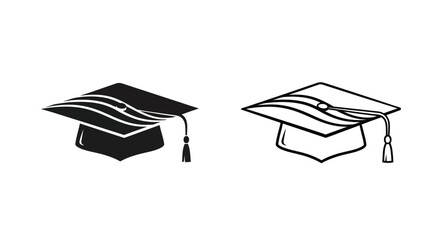 Two graduation caps in differing styles a striking silhouette © SHM707k