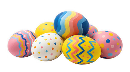 Vibrant easter eggs decorated with colorful patterns and designs