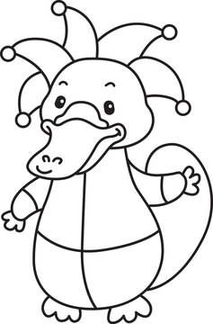 Cute set of platypus sticker with halloween activity. Platypus 