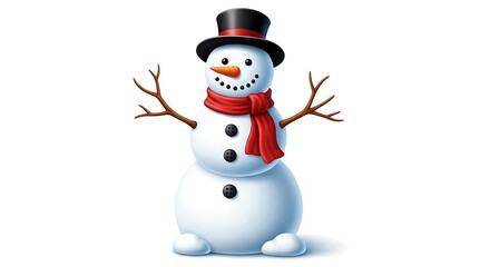 Fototapeta premium snowman on white background