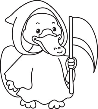 Cute set of platypus sticker with halloween activity. Platypus 