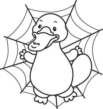 Cute set of platypus sticker with halloween activity. Platypus 