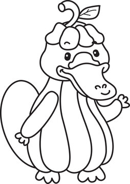 Cute set of platypus sticker with halloween activity. Platypus 