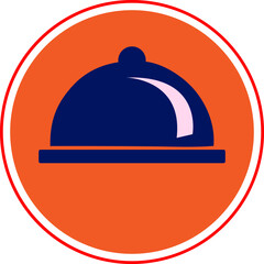 Obraz premium A stylized graphic of a chef's hat inside a circular frame