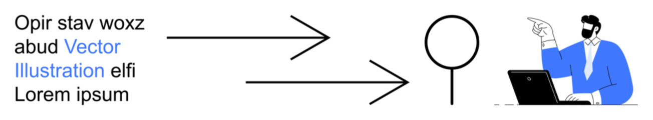 Business processes, decision-making, user guidance, workflow management, information flow, teamwork. Arrows leading to circular symbol and a person at a desk. Business processes and decision-making © robu_s
