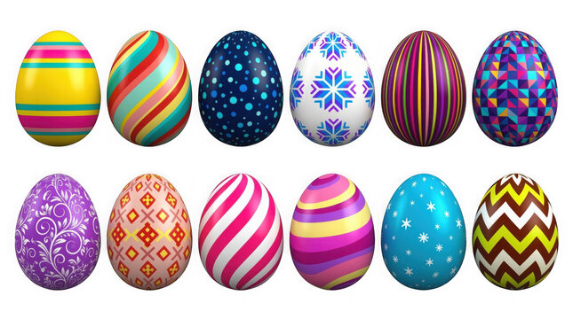 Vibrant easter eggs decorated with unique patterns and colors for spring celebrations