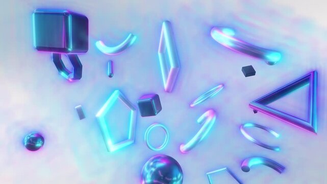 abstract 3d minimal shapes loop