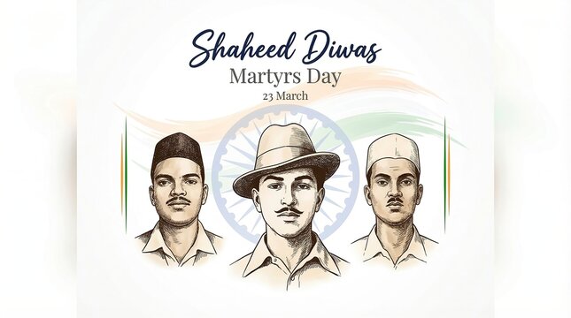 Shaheed Diwas 23 March Patriotic Tribute to Indian Freedom Fighters Bhagat Singh Rajguru Sukhdev Martyrs Day India