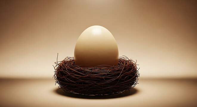 Single egg in nest