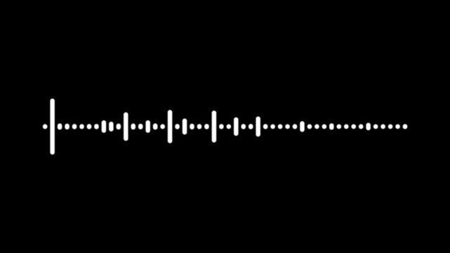 White audio waveform spectrum animation. dynamic equalizer visual effect, sound waves on transparent background with alpha channel. audio visualiser, music equaliser in 4k animation