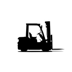 Forklift Truck Vector Silhouette Isolated on White Background © Guyt Vectors