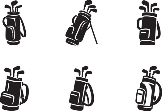 Golf bag icon set vector illustration for website, logo, app, template and ui design use purpose.