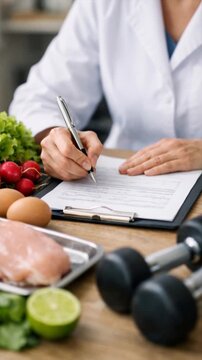 Nutritionist creating a healthy meal plan
