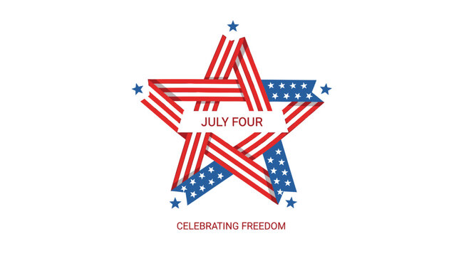American Independence Day star icon vector