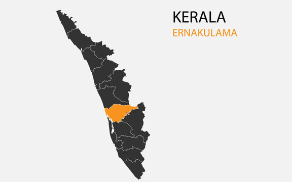 Kerala png map with districts, Indian state Kerala district map, Kerala Ernakulam