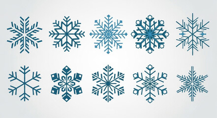 Collection of Various Blue Snowflakes for Winter Decor. © Tiara