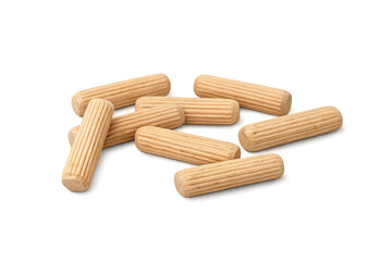 Wooden fluted dowel pins for carpentry projects © PerfectPhoto
