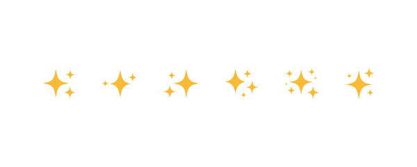 Golden sparkle stars magic glitter icon set © Santa