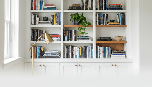 Professional Home Office Bookshelf for Zoom Background