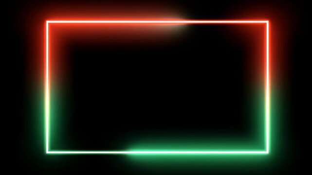 Glowing Neon Rectangles Animated on Black Background Cinematic Motion