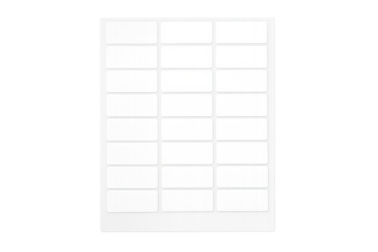 Blank white adhesive address labels sheet template