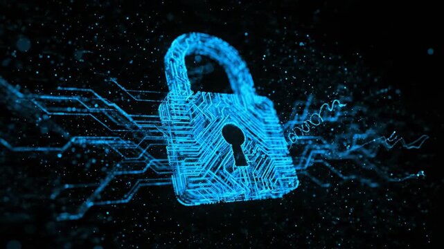 Digital Security - A Glowing Padlock Representing Data Protection and Cybersecurity.