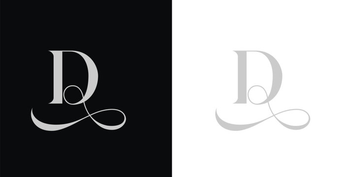 Elegant D letter logo vector in decorative serif style for luxury b...