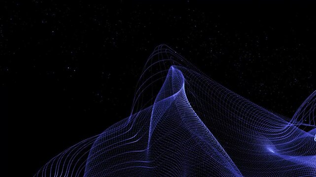 An abstract loop creates a wavy pattern against a dark background