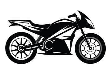 Obraz premium drag bike silhouette line art vector illustration with a white background