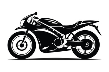 Obraz premium drag bike silhouette line art vector illustration with a white background