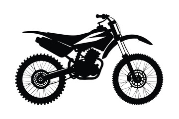 Fototapeta premium dirt bike silhouette line art vector illustration with a white background
