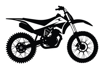 Fototapeta premium dirt bike silhouette line art vector illustration with a white background