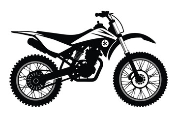 Fototapeta premium dirt bike silhouette line art vector illustration with a white background