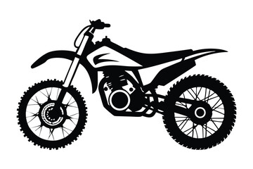 dirt bike silhouette line art vector illustration with a white background