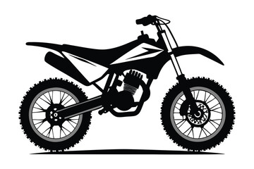 Fototapeta premium dirt bike silhouette line art vector illustration with a white background