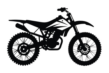 Fototapeta premium dirt bike silhouette line art vector illustration with a white background
