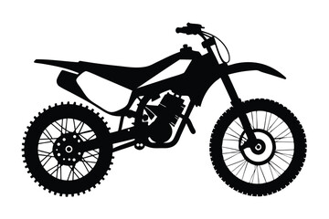 Fototapeta premium dirt bike silhouette line art vector illustration with a white background