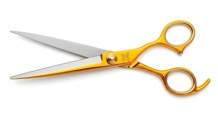 Fototapeta premium A pair of yellow scissors with serrated blades