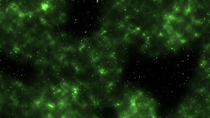Intense green cosmic gas filling the frame with stellar light. © agustian