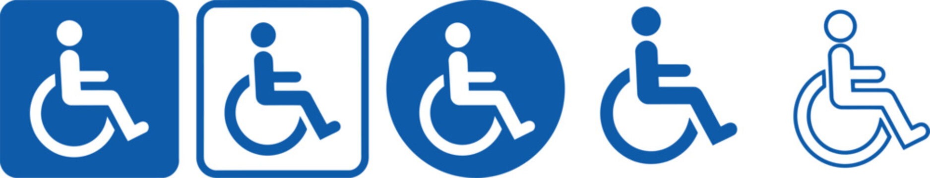 International symbol of access logos and icons for disabled people