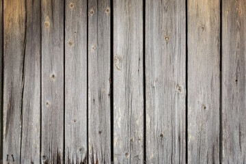 Fototapeta premium Weathered Wooden Planks Wall Texture Background With Vertical Rustic Boards