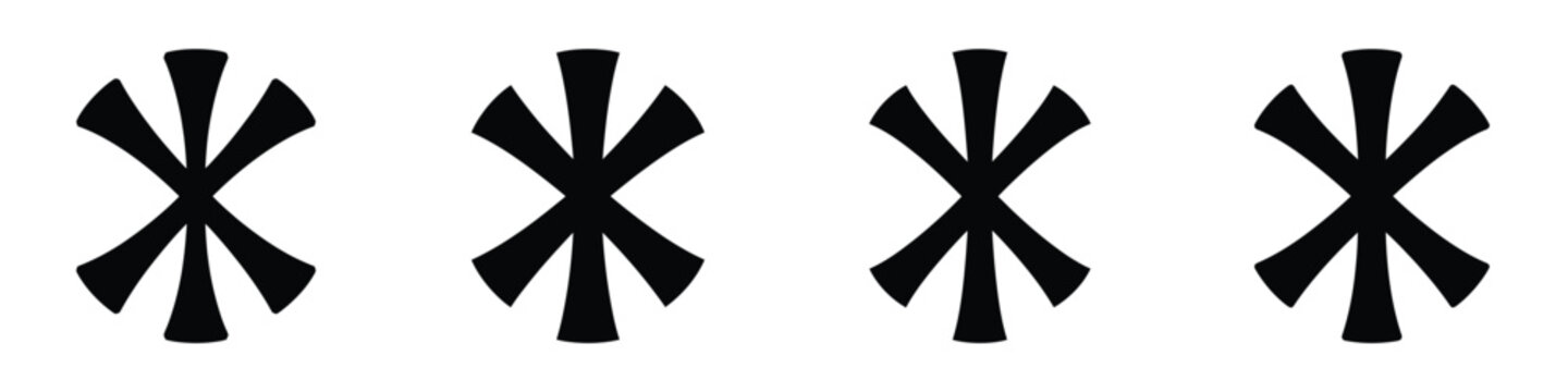 Set of Four Christian Chi Rho Christogram Icons, Easter Religious Symbols, Ancient Greek Monogram for Jesus Christ, Sacred Liturgical Vector Art Design